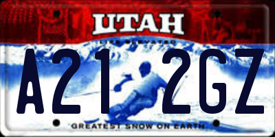 UT license plate A212GZ