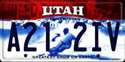 UT license plate A212IV