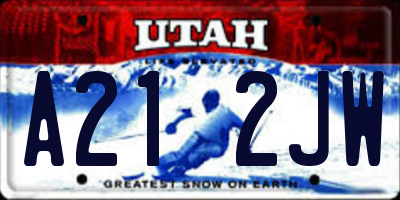 UT license plate A212JW