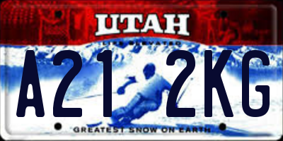 UT license plate A212KG
