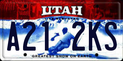 UT license plate A212KS