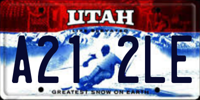 UT license plate A212LE