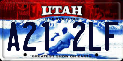 UT license plate A212LF