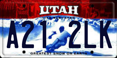 UT license plate A212LK