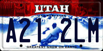 UT license plate A212LM