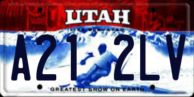 UT license plate A212LV