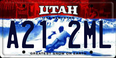 UT license plate A212ML