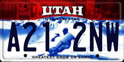UT license plate A212NW