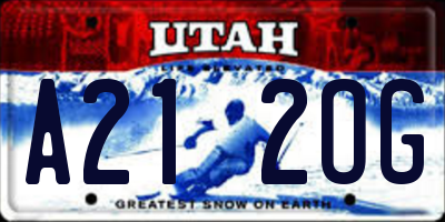 UT license plate A212OG