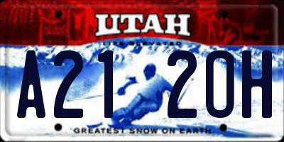 UT license plate A212OH