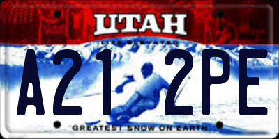 UT license plate A212PE