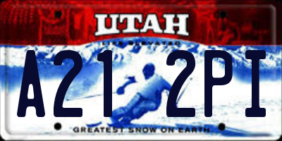 UT license plate A212PI