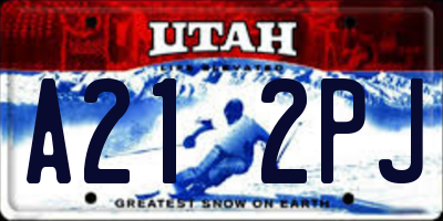UT license plate A212PJ