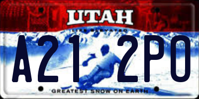 UT license plate A212PO