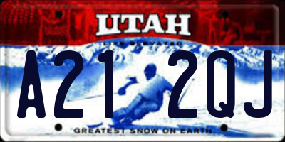 UT license plate A212QJ