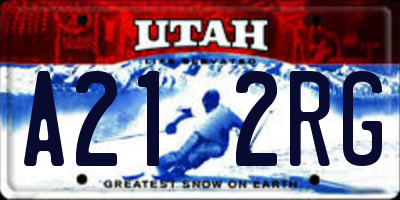 UT license plate A212RG
