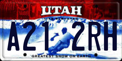 UT license plate A212RH