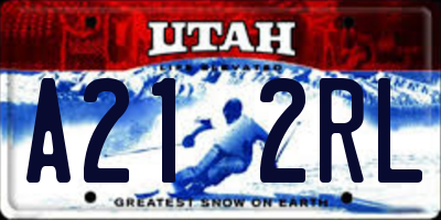 UT license plate A212RL