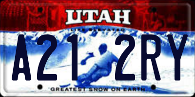 UT license plate A212RY