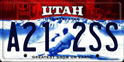 UT license plate A212SS