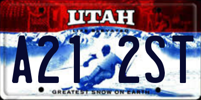 UT license plate A212ST