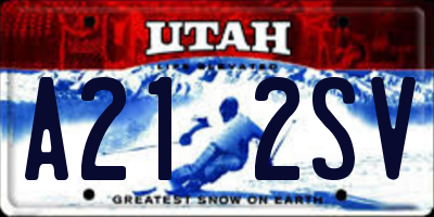 UT license plate A212SV