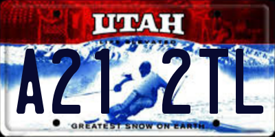 UT license plate A212TL
