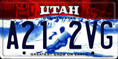 UT license plate A212VG
