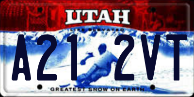 UT license plate A212VT