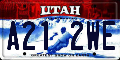 UT license plate A212WE
