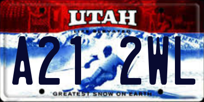 UT license plate A212WL