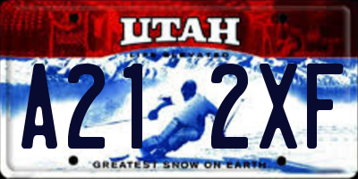 UT license plate A212XF