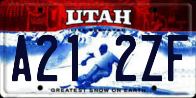 UT license plate A212ZF