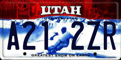 UT license plate A212ZR