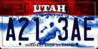 UT license plate A213AE