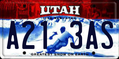 UT license plate A213AS