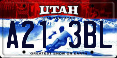 UT license plate A213BL
