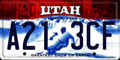 UT license plate A213CF