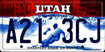 UT license plate A213CJ