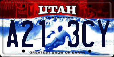 UT license plate A213CY