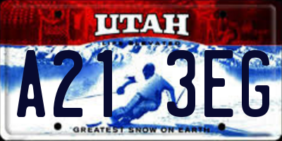 UT license plate A213EG