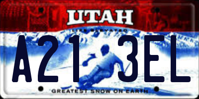 UT license plate A213EL