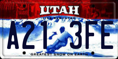 UT license plate A213FE