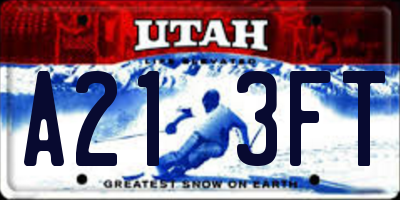 UT license plate A213FT