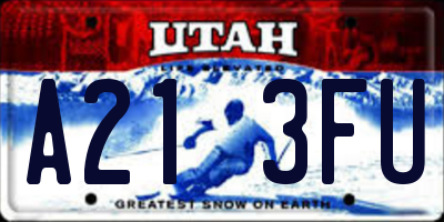 UT license plate A213FU