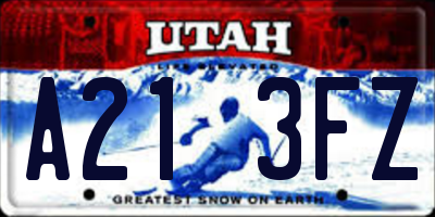 UT license plate A213FZ