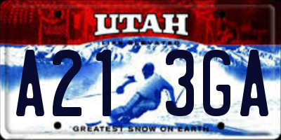 UT license plate A213GA