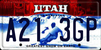 UT license plate A213GP