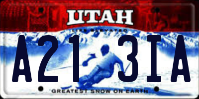 UT license plate A213IA