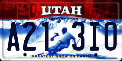 UT license plate A213IO